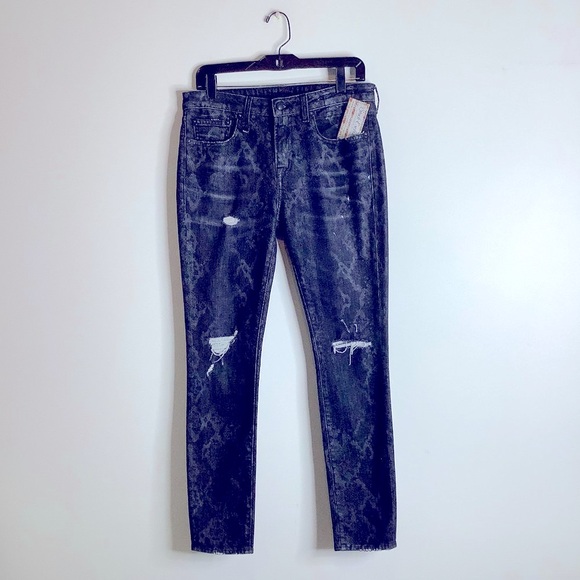 R13 gray black distressed jeans 5 pockets size 29 - Picture 1 of 6